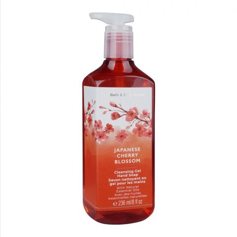 Bath & Body Works Japanese Cherry Blossom Cleansing Gel Hand Soap With Natural Essential Oils, 236ml