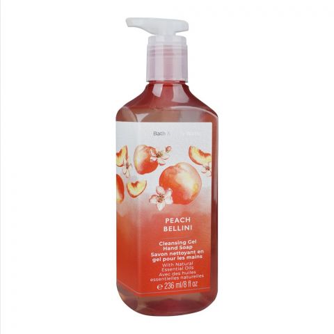 Bath & Body Works Peach Bellini Cleansing Gel Hand Soap With Natural Essential Oils, 236ml