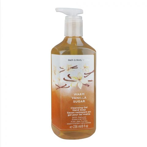 Bath & Body Works Warm Vanilla Sugar Cleansing Gel Hand Soap With Natural Essential Oils, 236ml