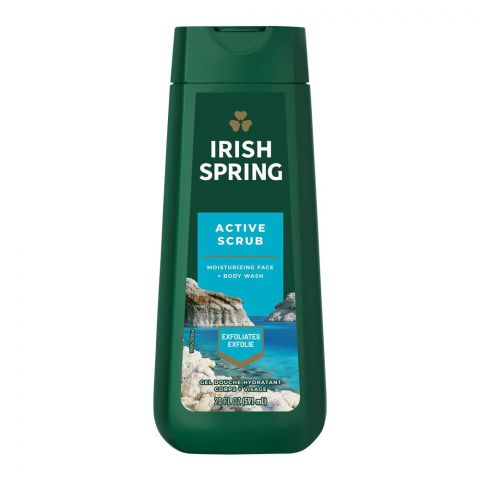 Irish Spring Active Scrub Moisturizing Face+Body Wash, 591ml