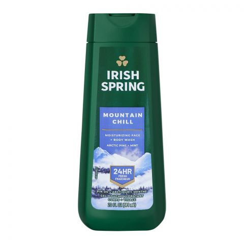 Irish Spring Mountain Chill Arctic Pine+Mint Moisturizing Face+Body Wash, 591ml