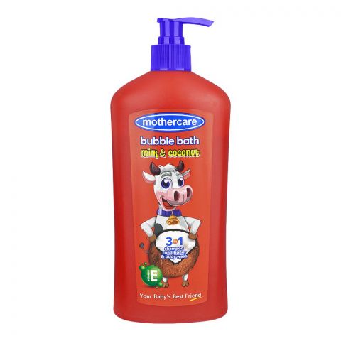 Mothercare Bubble Bath Milk & Coconut 3in1 Shampoo, Conditioner & Body Wash, Vitamin E, 550ml
