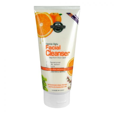 Hollywood Style Facial Cleanser With Orange, Aloe Vera & Tea Tree Cleanser, For All Skin Types, 150ml