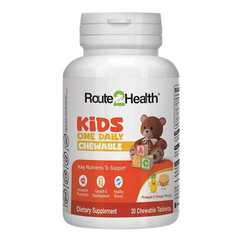 Route Health Kids One Daily Chewable Tablets, Dietary Supplement, Pineapple & Orange Flavor, 30-Pack