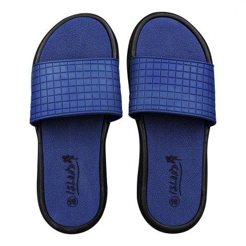 Bata Boys Casual Rubber Slippers, Blue, Fashionably Comfortable Slip-On Boys Sliders For Home, Living Room, And Casual Wear, 8419344