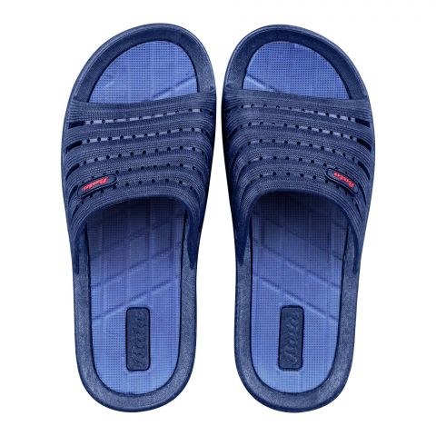 Bata Men's Casual Rubber Slippers, Blue, Fashionably Comfortable Slip-On Men's Sliders For Home, Living Room, And Casual Wear, 8729013