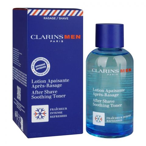 Clarins Paris Men After Shave Soothing Toner, Intense Freshness, 100ml