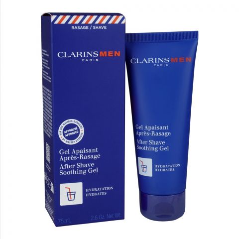 Clarins Paris Men After Shave Soothing Gel, Hydration Hydrates, 75ml