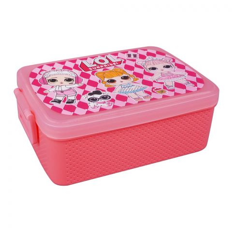 Unicorn Plastic Lunch Box, Dark Pink, 10.5cm (W) x 15cm (H) x 5cm (D), Tq28-31