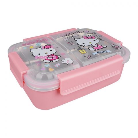 Stainless Steel Lunch Box With 2 Compartments, Pink, 88125