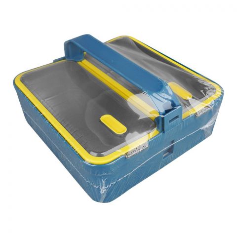 Stainless Steel Lunch Box With 2 Compartments, 1100ml Capacity, Dark Blue, Yk-117