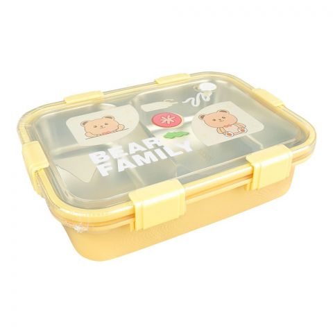 Stainless Steel Lunch Box With 2 Compartments & Cutlery, 850ml Capacity, Peach, 7087
