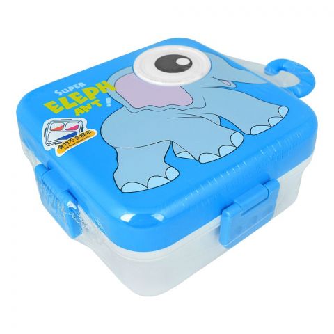 Kids Carnival Stainless Steel Leak proof Lunch Box With 3 Compartments, Cutlery & 70ml Sauce Jar, 1120ml Capacity, Blue & White, 7110