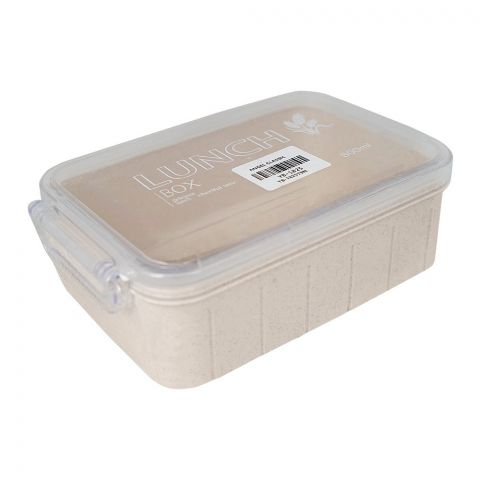 Plastic Lunch Box With Cutlery, 800ml Capacity, Beige, Yb-1825
