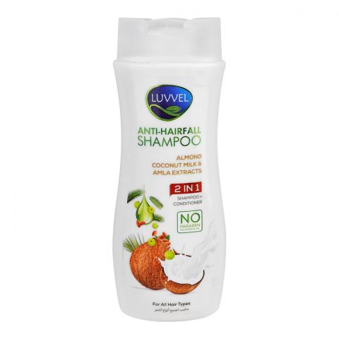 Luvvel Almond Coconut Milk & Amla Anti-Hair fall 2in1 Shampoo & Conditioner, 200ml