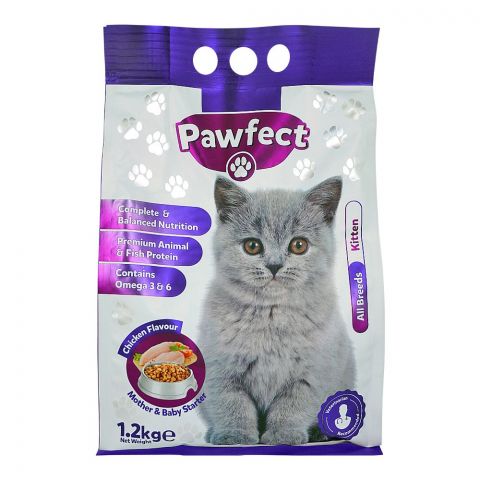 Pawfect Kitten Food Chicken, Contains Omega 3&6, 1.2kg