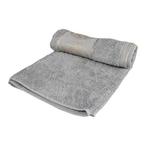 Cotton Tree Jacquard New Fancy Hand Towel, 50x100, Light Grey