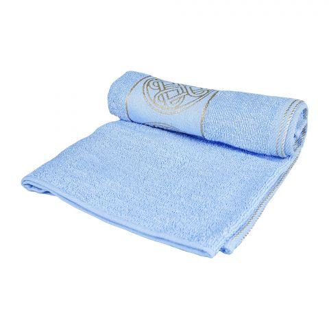 Cotton Tree Jacquard New Fancy Hand Towel, 50x100, Light Blue