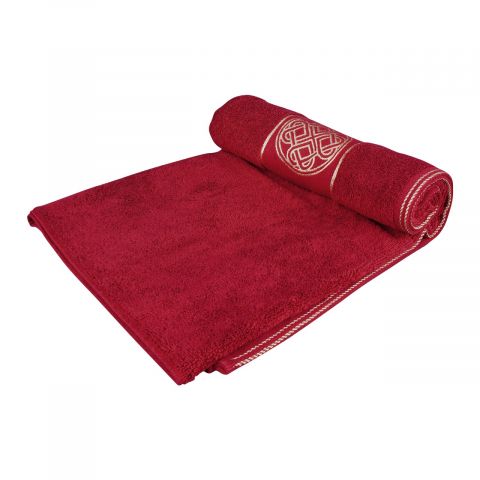 Cotton Tree Jacquard New Fancy Bath Towel, 70x140, Maroon