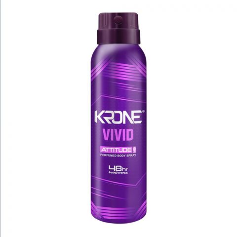 Krone Attitude Vivid 48Hr Freshness Perfumed Body Spray, For Men, 150ml