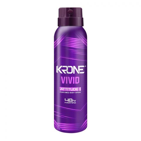 Krone Attitude Vivid 48Hr Freshness Perfumed Body Spray, For Men, 150ml