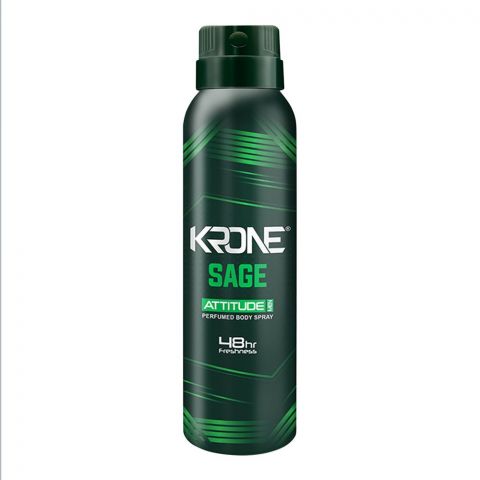 Krone Attitude Sage 48Hr Freshness Perfumed Body Spray, For Men, 150ml
