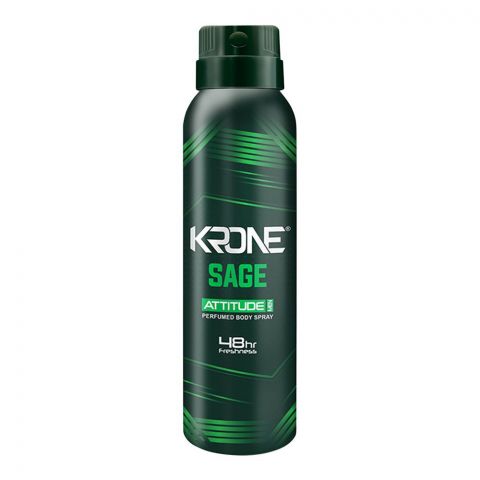 Krone Attitude Sage 48Hr Freshness Perfumed Body Spray, For Men, 150ml