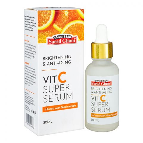 Saeed Ghani Brightening & Anti-Aging Vitamin C Super Serum, Infused With Niacinamide, 30ml