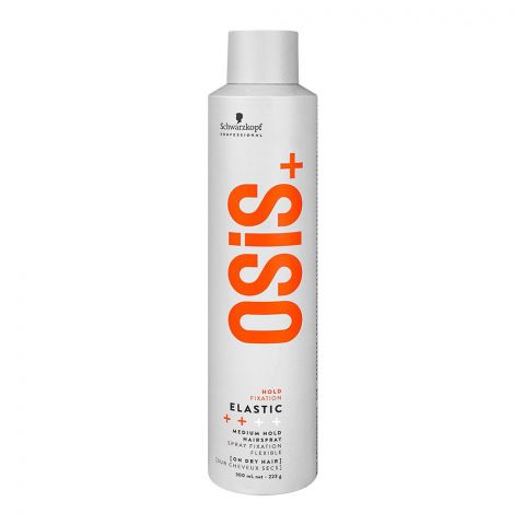 Schwarzkopf OSiS+ Elastic Medium Hold Hairspray, Spray Fixation Flexible, Heat Protection, For All Hair Types, 300ml