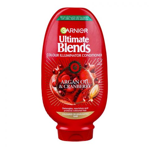 Garnier Ultimate Blends Argan Oil & Cranberry Color Illuminator Conditioner, For Colored Hairs, 400ml