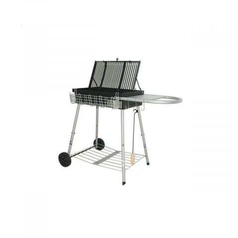 Charcoal BBQ/Barbecue Grill With Stand, Double Sided Tumble Grill, Folding Trolley Barbecue Cart, 79 X 100 X 60 cm