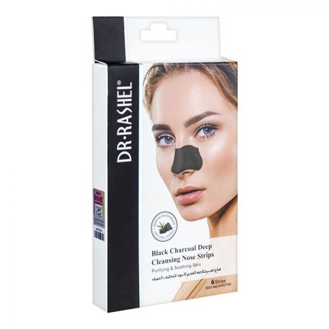 Dr.Rashel Black Charcoal Deep Cleansing Nose Strips, 6-Pack