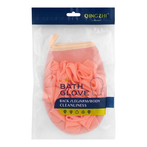 Qingzhi Loofah Bath Glove, Pink, 1-Piece, 34539-4