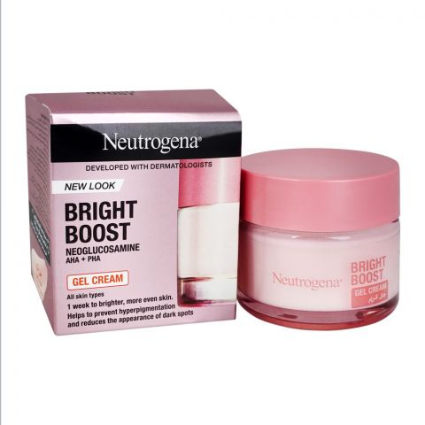 Neutrogena Bright Boost Neoglucosamine AHA+PHA Gel Cream, For All Skin Types, Reduce Hyperpigmentation & Dark Spots, 50ml