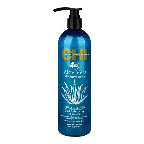 CHI Aloe Vera With Agave Nectar, Curls Defined Curl Enhancing Shampoo, Sulphate & Paraben Free, 739ml