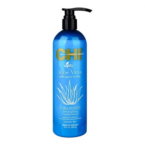 CHI Aloe Vera With Agave Nectar, Curls Defined Detangling Conditioner, 95% Natural, Paraben Free, 739ml