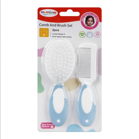 Mum Love Baby Hair Brush Set, BPA Free, For 3+ Months, Grey, 2-Pack, A-23