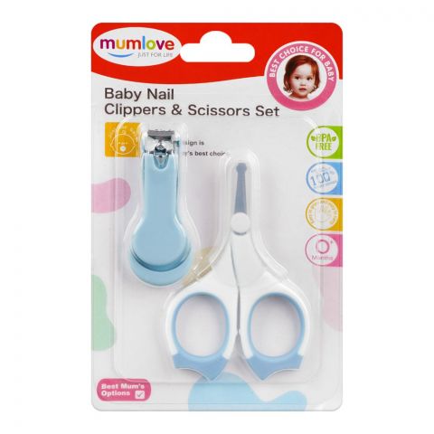 Mum Love Baby Nail Clippers & Scissors Set, BPA Free, Grey, 309-C