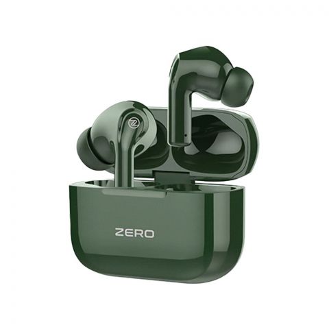 Zero Aura Z ENC Wireless Earbuds, Upto 45 Hours Play Time, 300mAh Box Battery, 40mAh Earbuds Battery, Green