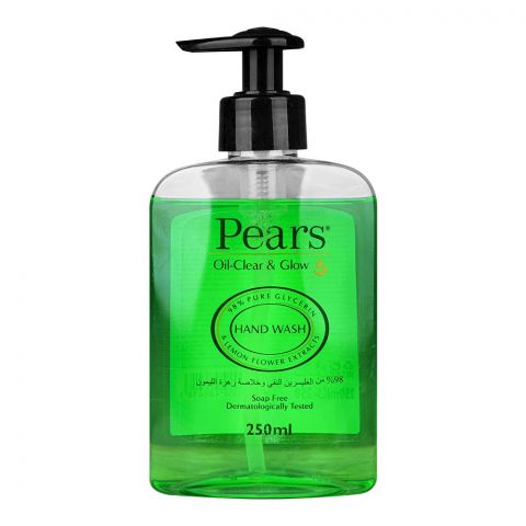Pears Oil-Clear & Glow Hand Wash With 98% Pure Glycerin & Lemon Flower Extract, Soap Free, 250ml