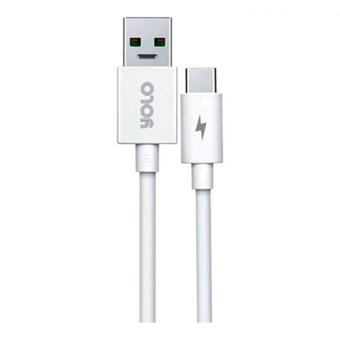 Yolo USB To Type-C Cable, Pure Copper, Fast Charging, 3A High Current, White, YDC-02C