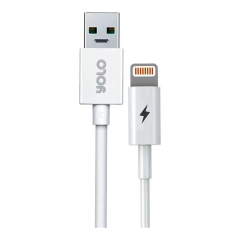 Yolo USB To Lightning Cable, Pure Copper, Fast Charging, 3A High Current, White, YDC-03C