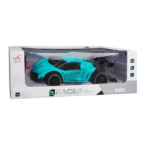 Races Radio Control Car, High Speed, 1:14 Scale, For 6+ Age Kids, Light Green, 911-607C