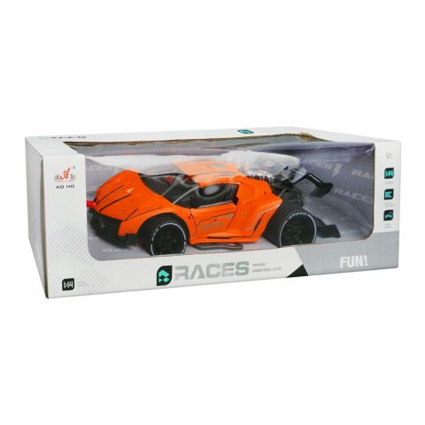 Races Radio Control Car, High Speed, 1:14 Scale, For 6+ Age Kids, Orange, 911-607C
