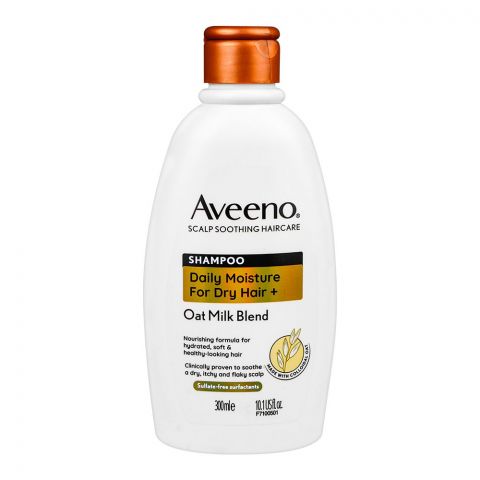 Aveeno Oat Milk Blend Daily Moisture Shampoo, For Dry Hair, 300ml