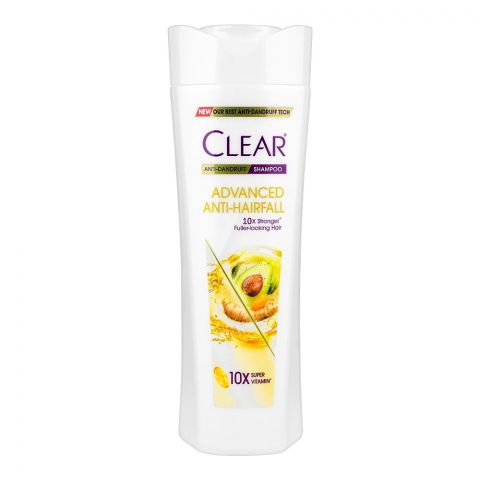 Clear Advanced Anti-Dandruff & Anti-Hair fall Shampoo, 10XSuper Vitamin, For Fuller Looking Hair, 300ml
