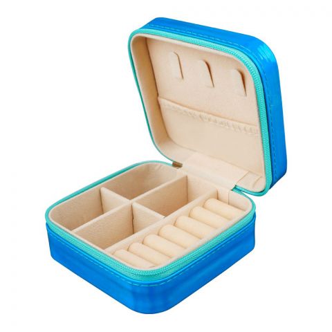 Portable Mini Shiny Jewelry Storage Organizer Box For Rings, Earrings & Necklaces, Green, 100586