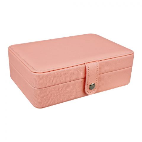 Inaaya Portable Artificial Leather Jewelry Storage Organizer Box For Rings, Earrings & Necklaces, Pink, 100595