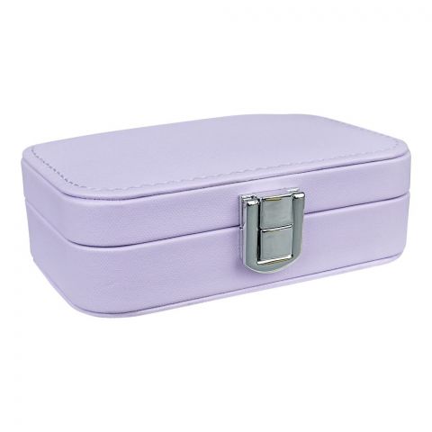 Inaaya Portable Leather Jewelry Storage Organizer Box For Rings, Earrings & Necklaces, Purple, 100782