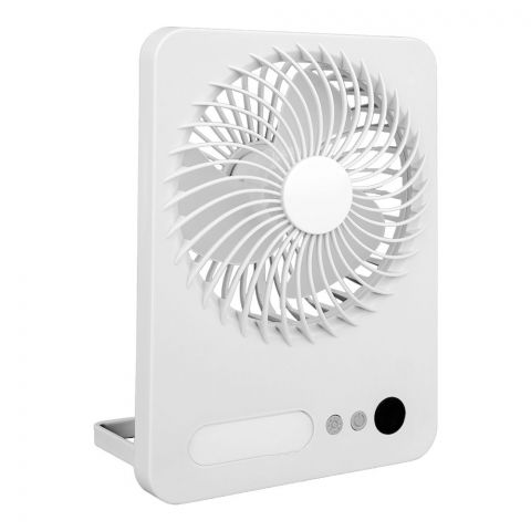 Inaaya Folding Lamp Fan With USB, Three Wind Speed, Led Light & Front Digital Display, 5.5W, White, 101330